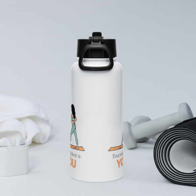 Your Only Limit is You Stainless steel water bottle with a straw lid - Image 2