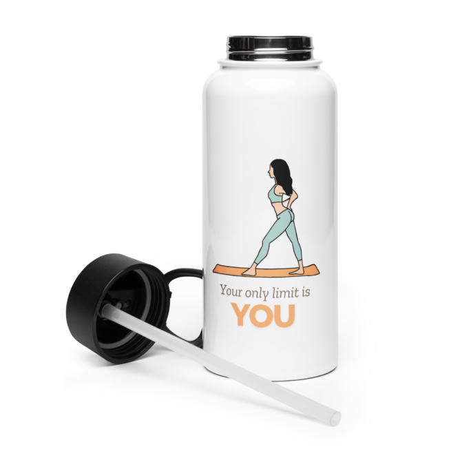 Your Only Limit is You Stainless steel water bottle with a straw lid - Image 5