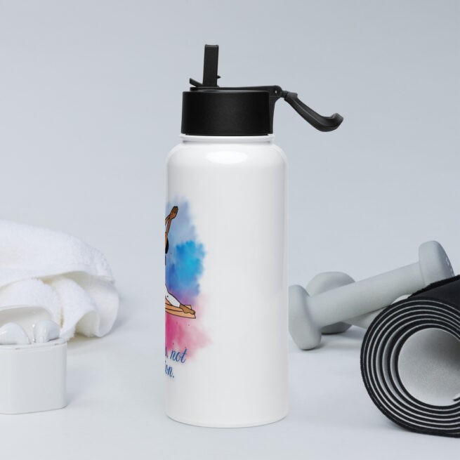 Progress not Perfection Stainless steel water bottle with a straw lid - Image 3