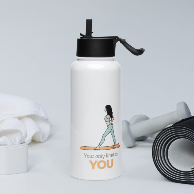 Your Only Limit is You Stainless steel water bottle with a straw lid - Image 4