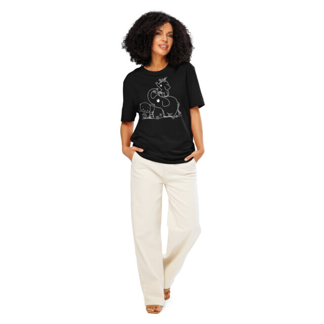 Mama and Baby (2) Elephants Unisex organic ribbed neck t-shirt - Image 4