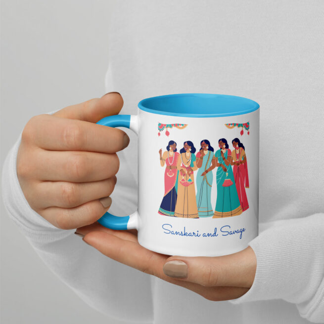 Sanskari and Savage Mug with Color Inside - Image 2