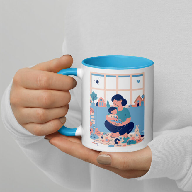 Mom with Baby Mug with Color Inside - Image 2