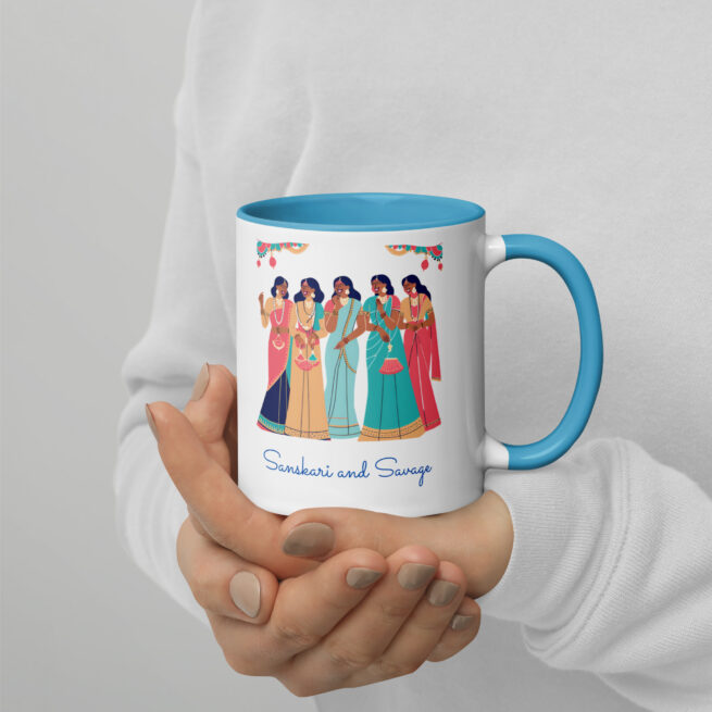 Sanskari and Savage Mug with Color Inside - Image 3
