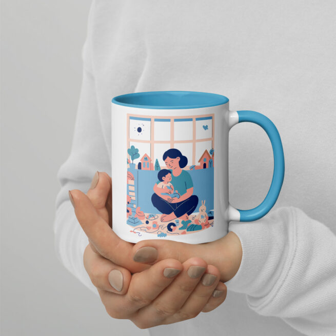 Mom with Baby Mug with Color Inside - Image 3