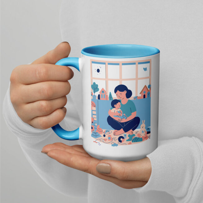 Mom with Baby Mug with Color Inside