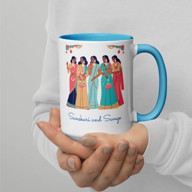 Sanskari and Savage Mug with Color Inside - Image 4
