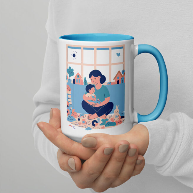 Mom with Baby Mug with Color Inside - Image 4