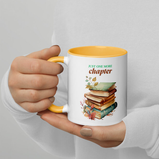 Just One More Chapter Mug with Color Inside
