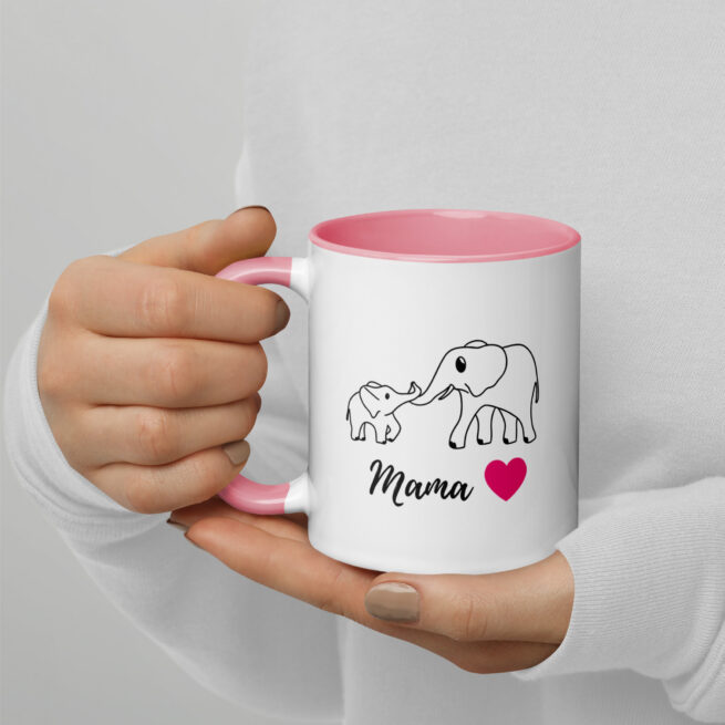 Mama Heart Mug with Pink Color Inside