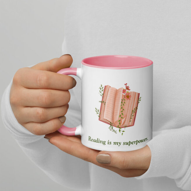 Reading is my Superpower Mug with Color Inside