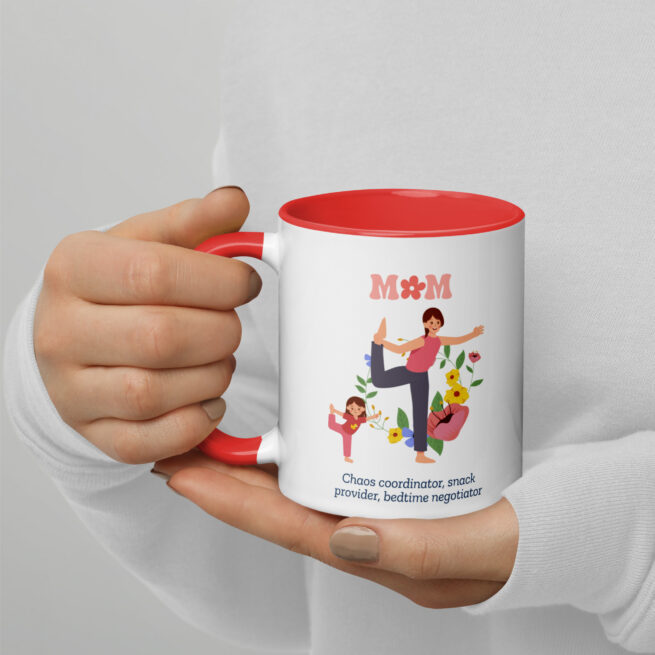 Mom Chaos Coordinator Mug with Color Inside - Image 2