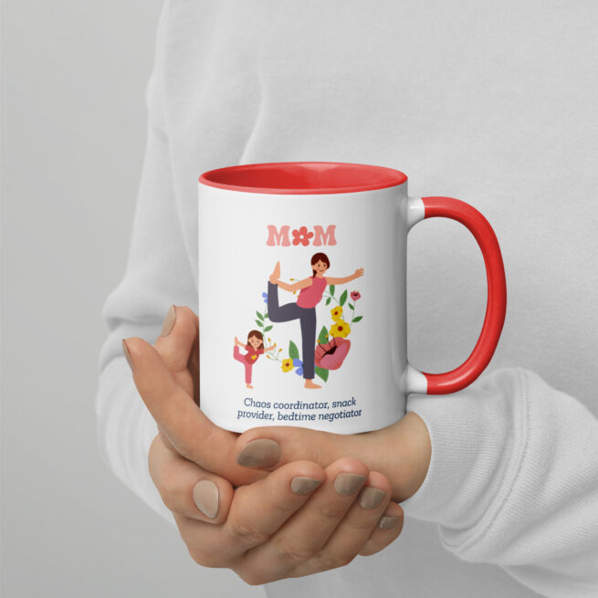 Mom Chaos Coordinator Mug with Color Inside - Image 3
