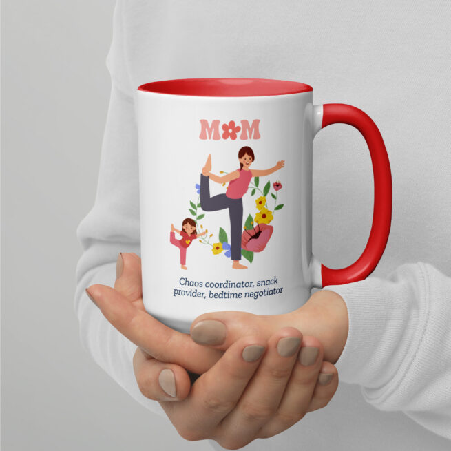 Mom Chaos Coordinator Mug with Color Inside - Image 4