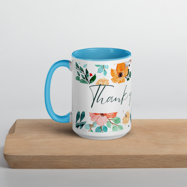 Thank you Mom Mug with Color Inside