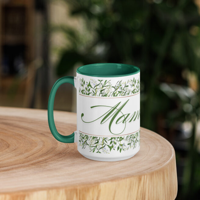 Mama Green Mug with Color Inside - Image 2