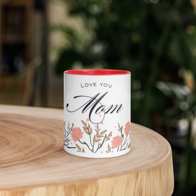 Love You Mom Mug with Color Inside - Image 2