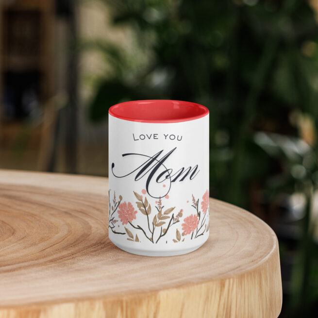 Love You Mom Mug with Color Inside